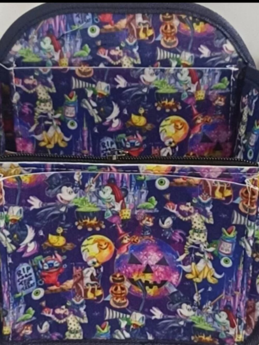 Loungefly Disney Halloween Mickey Minnie Castle Backpack Organizer